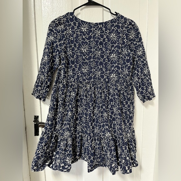Sezane Aura babydoll eyelet floral Dress in navy blue size 2 - Picture 4 of 8
